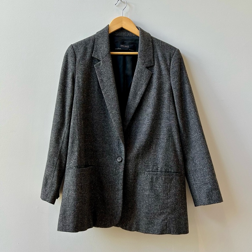 ZARA Wool Blend Blazer gray, size M